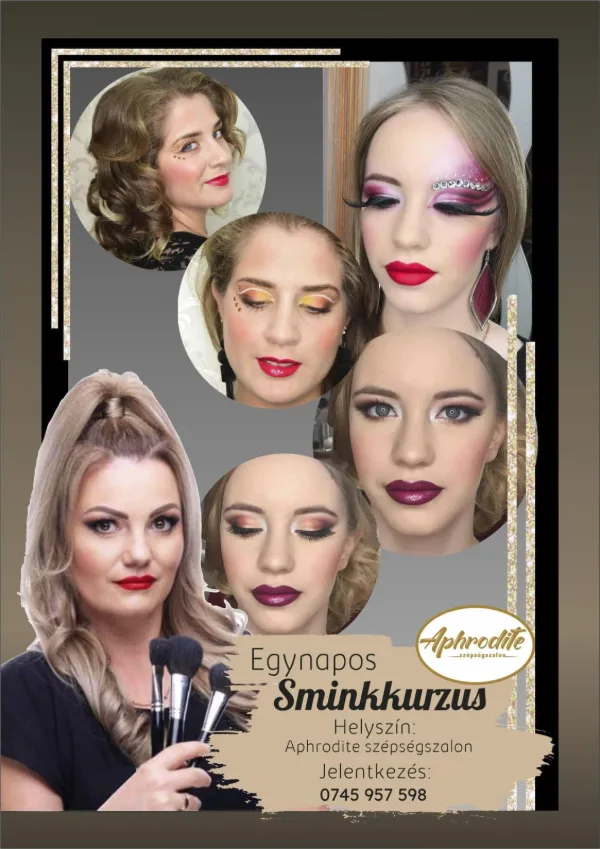 Egynapos sminkkurzus az Aphrodite Szépségszalonban — Gotthárd Klára plakátja